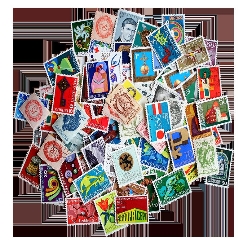 100 Different Lietchtenstein Postage Stamps