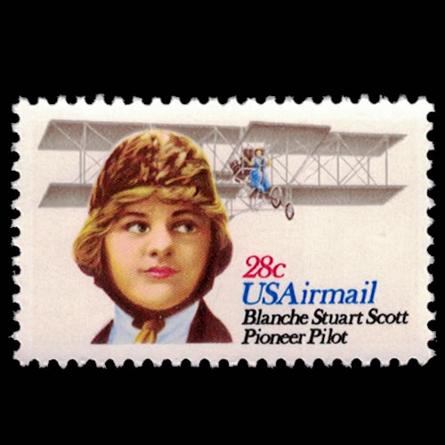 1980 U.S. Airmail Stamp #C99 featuring Blanche Stuart Scott