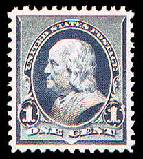 1¢ Franklin - dull blue