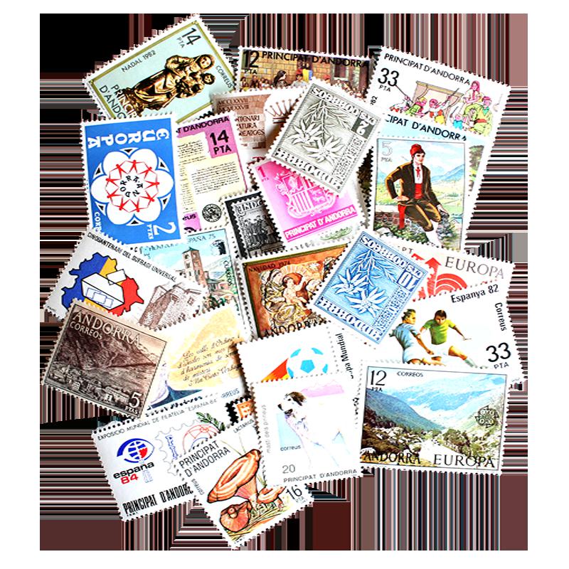 25 Different Spanish Andorra Postage Stamps
