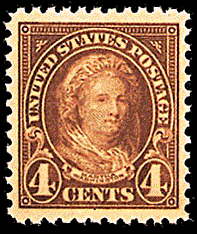 4¢ Martha Washington (1923) - yellow brown