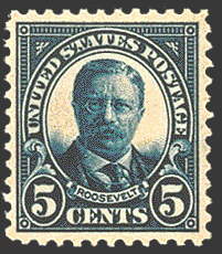 5¢ Roosevelt - dark blue