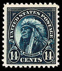 14¢ Indian (1923) - dark blue