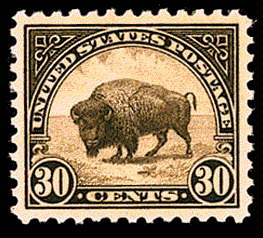 30¢ Bison (1923) - olive brown