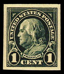 1¢ Franklin - green