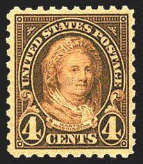 4¢ Martha Washington (1925) - yellow brown