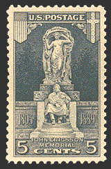 5¢ John Ericsson Statue Memorial