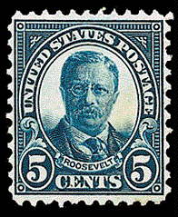 5¢ T. Roosevelt (1927) - dark blue