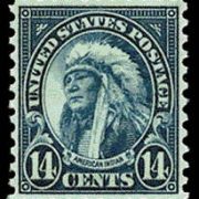 14¢ American Indian - dark blue