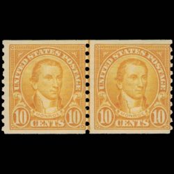 1924 U.S. James Monroe Stamp Joint Line Pair