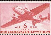United States Airmail Stamps - 1941 - 1944 Transport Issue - 6¢ Transport Plane