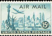 United States Airmail Stamps - 1947 - 15¢ New York Skyline