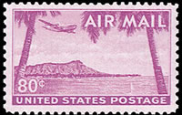 United States Airmail Stamps - 1952 - 80¢ Hawaii