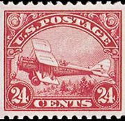 United States Airmail Stamps - 1923 - 24¢ Airplane - carmine