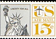 United States Airmail Stamps - 1961 - 15¢ Statue of Liberty Re-drawn