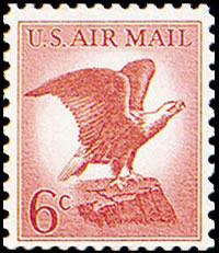 United States Airmail Stamps - 1963 -1964 - 6¢ Bald Eagle