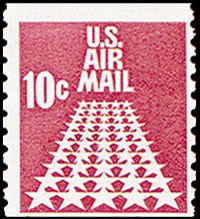 United States Airmail Stamps - 1967 - 10¢ Star Runway Coil Stamp