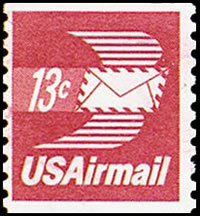 United States Airmail Stamps - 1971 - 1973 - 13¢ Letter (1973)