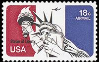 United States Airmail Stamps - 1974 - 18¢ Statue of Liberty
