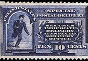 United States Special Delivery Stamps - 1885 Perf 12 Inscribed "Secures Immediate Delivery at Special Delivery Office" - 10¢ blue