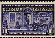 United States Special Delivery Stamps - 1922 - 1925 Flat Plate Printing Perf 11 - 10¢ deep ultra