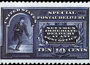 United States Special Delivery Stamps - 1894 Line Under "Ten Cents" Unwatermarked - 10¢ blue
