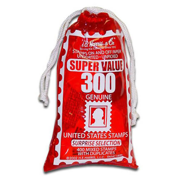 United States Stamp Bag - 300 mixed collectible stamps