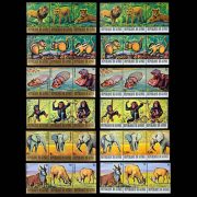 1977 Guinea Endangered Animals Stamp Strips - 12 strips of 3