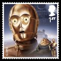 2017 Great Britain 1st Class Stamp - C-3PO and Jabba the Hut