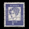 1961 Germany Stamp #838 - Annette von Droste-Hulschoff 1 Deutschmark Stamp