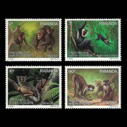 1988 Rwanda 1306-1309 Primates Stamp Set