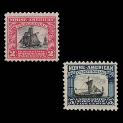 1925 US 620-621 Norse-American Stamp Pair