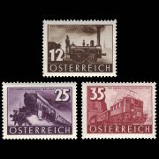 1937 Austria 385-387 Railways Centenary Stamp Set