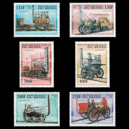 1997 Benin 1022-1027 Early Locomotives Stamp Set
