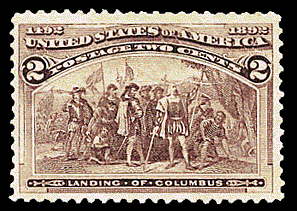 2¢ Landing of Columbus - violet