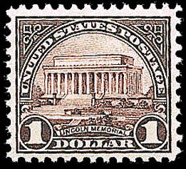 $1 Lincoln Memorial (1923) - violet black