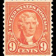 9¢ Jefferson (1927) - orange red