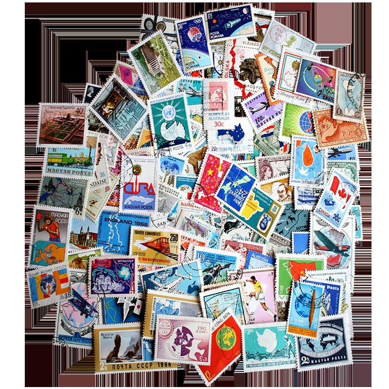 Maps and Globes Topical Stamp Collection - 100 pc - Jamestown