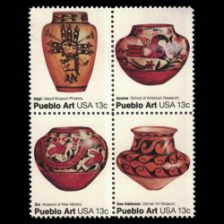 1977 U.S. Pueblo Potter Stamp Block of 4