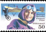 United States Airmail Stamps - 1991 Commemoratives - 50¢ Harriet Quimby