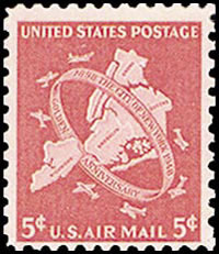 United States Airmail Stamps - 1948 - 5¢ New York City Jubilee