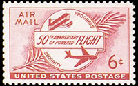 United States Airmail Stamps - 1953 - 6¢ Powered Flight