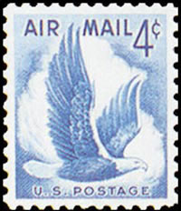 United States Airmail Stamps - 1954 - 4¢ Eagle in Flight