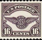 United States Airmail Stamps - 1923 - 16¢ Badge of Air Service - dark blue