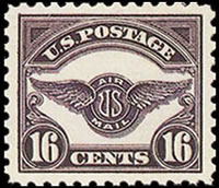 United States Airmail Stamps - 1923 - 16¢ Badge of Air Service - dark blue