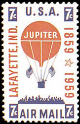 United States Airmail Stamps - 1959 Commemoratives - 7¢ Balloon "Jupiter&quote;