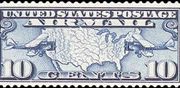 United States Airmail Stamps - 1926 -1927 Map of US and Airplanes - 10¢ dark blue
