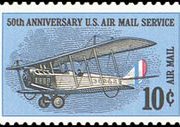 United States Airmail Stamps - 1968 - 1969 - 10¢ 50th Anniv. Airmail