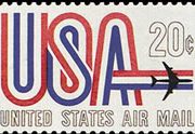 United States Airmail Stamps - 1968 - 1969 - 20¢ U.S.A. Plane