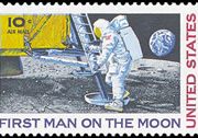 United States Airmail Stamps - 1968 - 1969 - 10¢ Man on Moon
